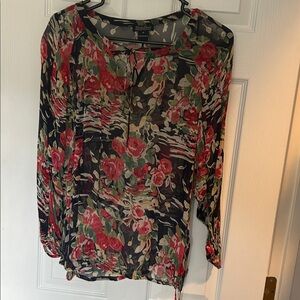 Lucky Brand Sheer Floral Top